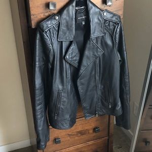 Banana Republic Leather Moto Jacket L Like New